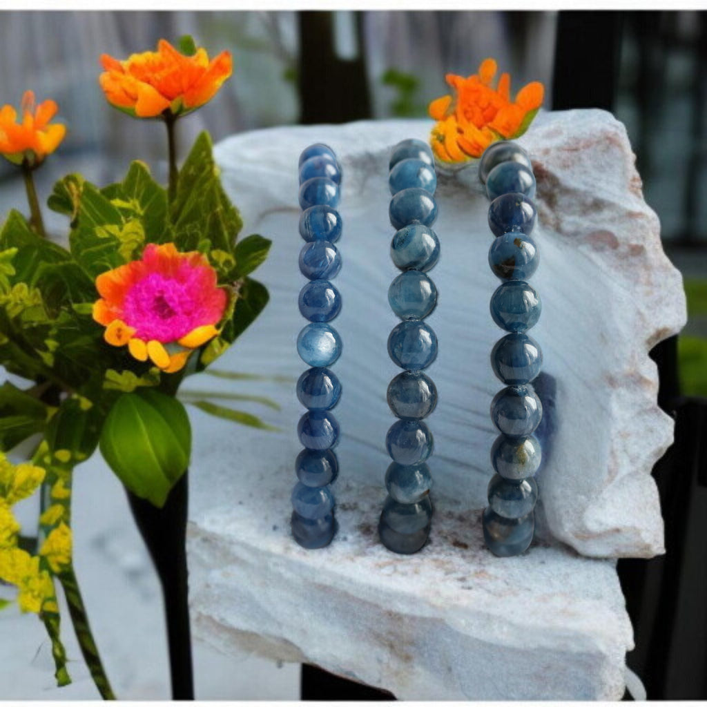 Bracelet Élastique en Cyanite (Kyanite) – Pierre d’Harmonie et d’Équilibre