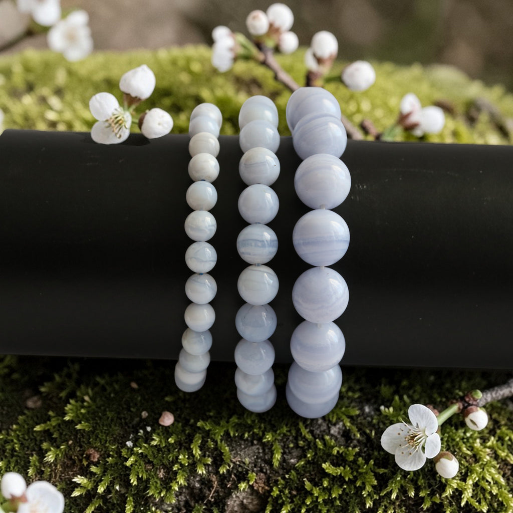 Bracelet Calcédoine Bleue | Pierre de Communication Douceur
