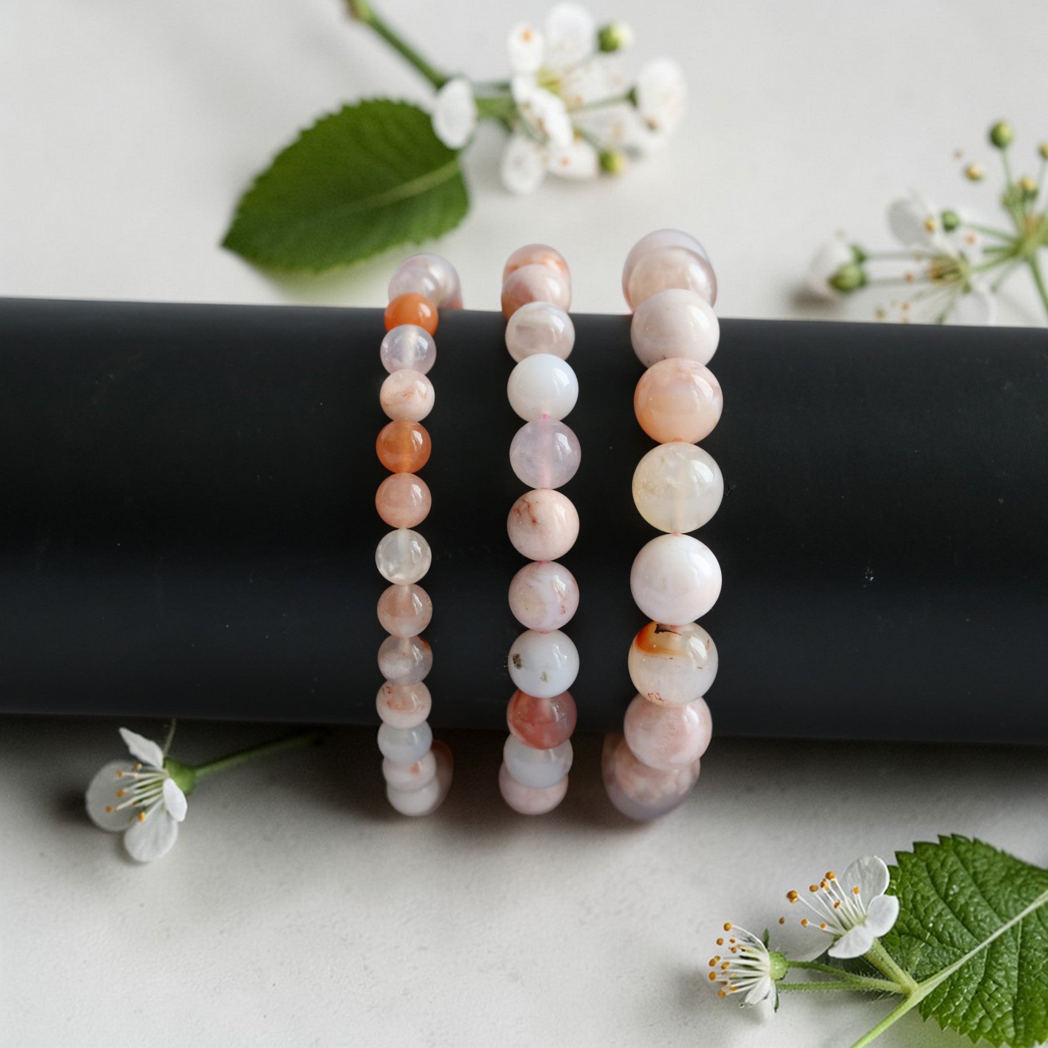 Bracelet Calcédoine Rose | Pierre authentique Douceur Paix Communication