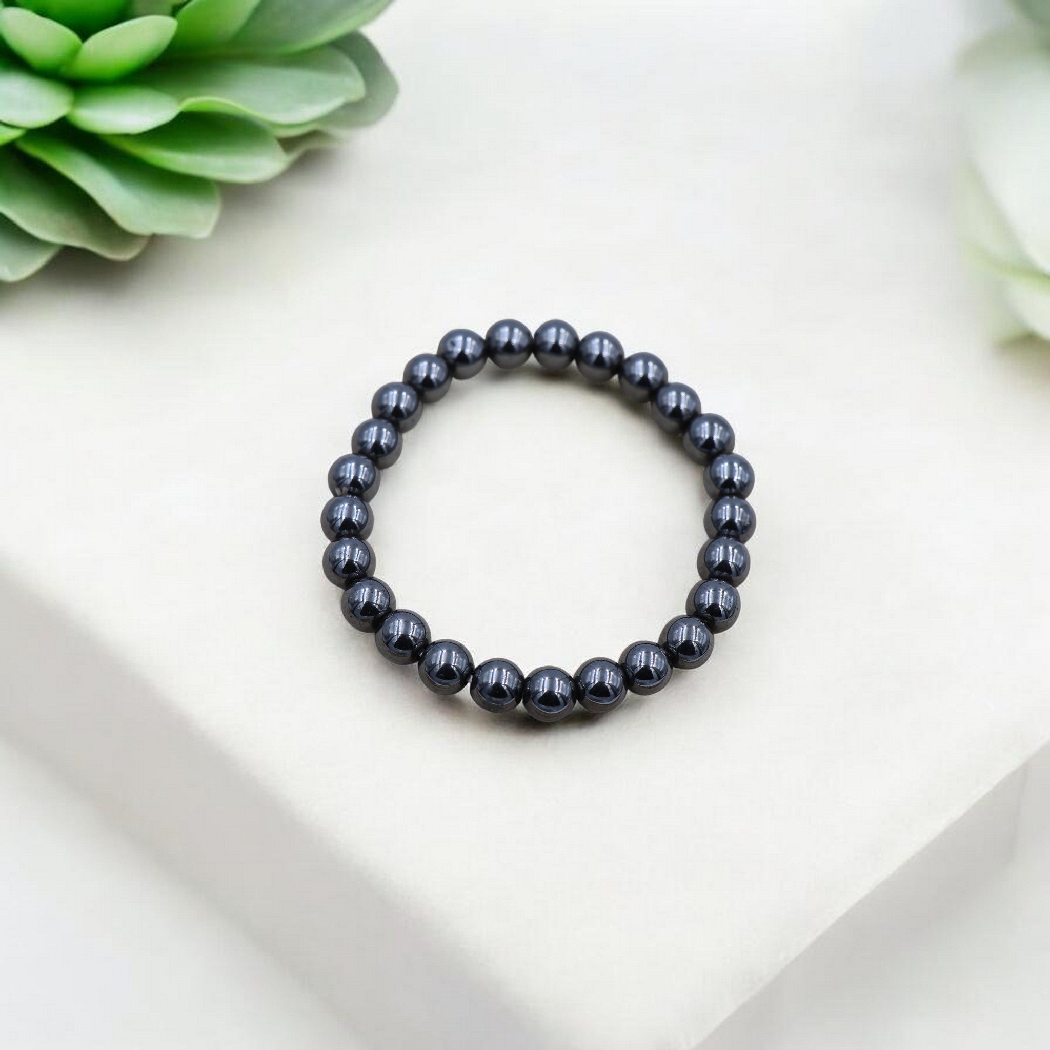 Bracelet Hématite | Pierre authentique Métallique Protection Ancrage