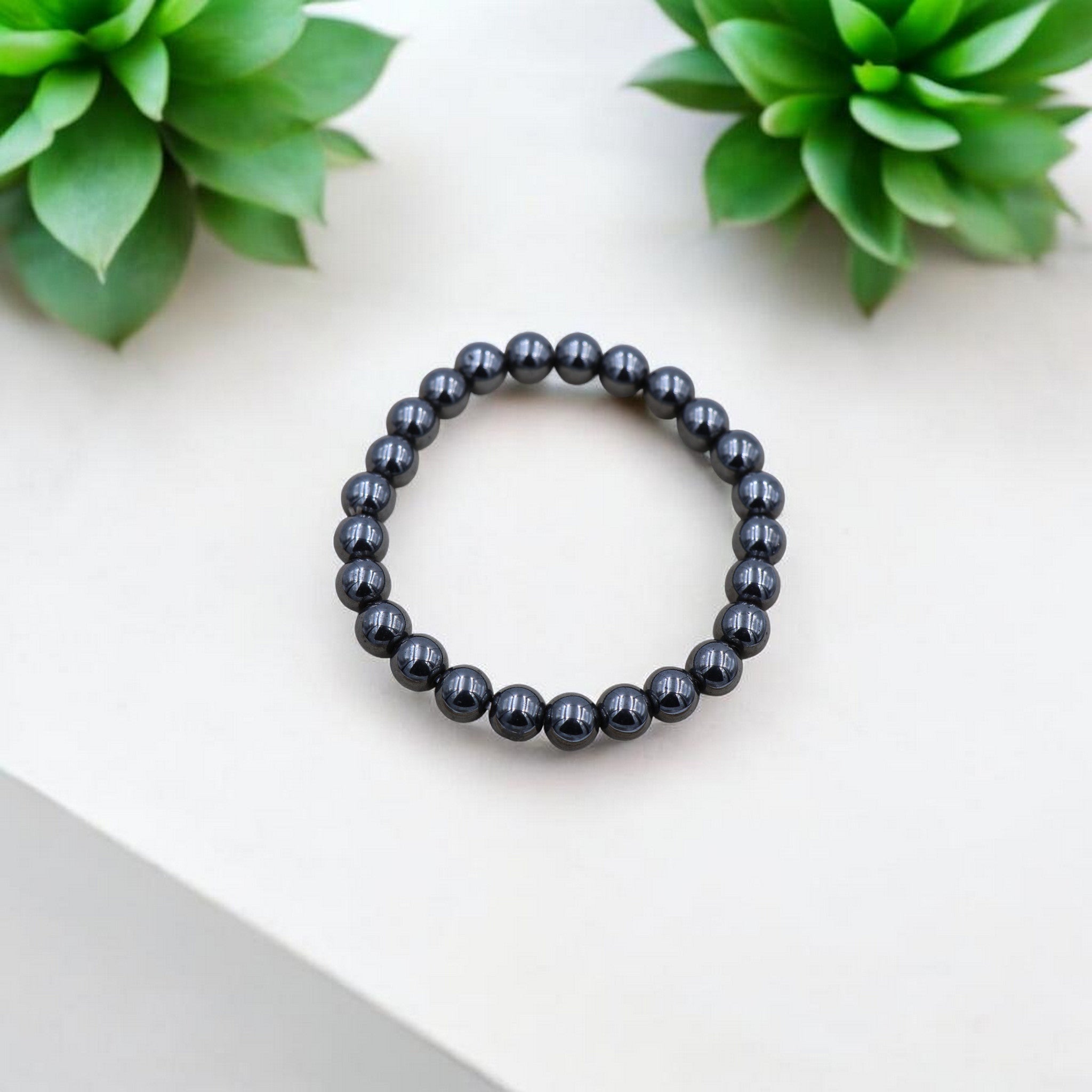 Bracelet Hématite | Pierre authentique Métallique Protection Ancrage