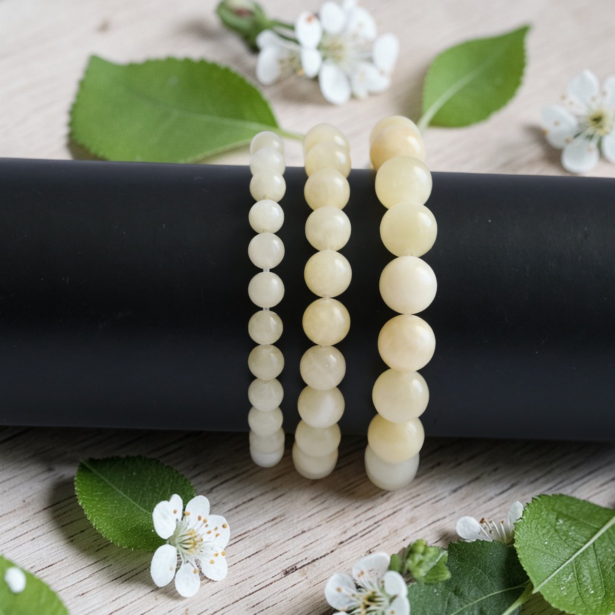 Bracelet Élastique en Calcite Orange – Pierre d’Énergie et de Joie