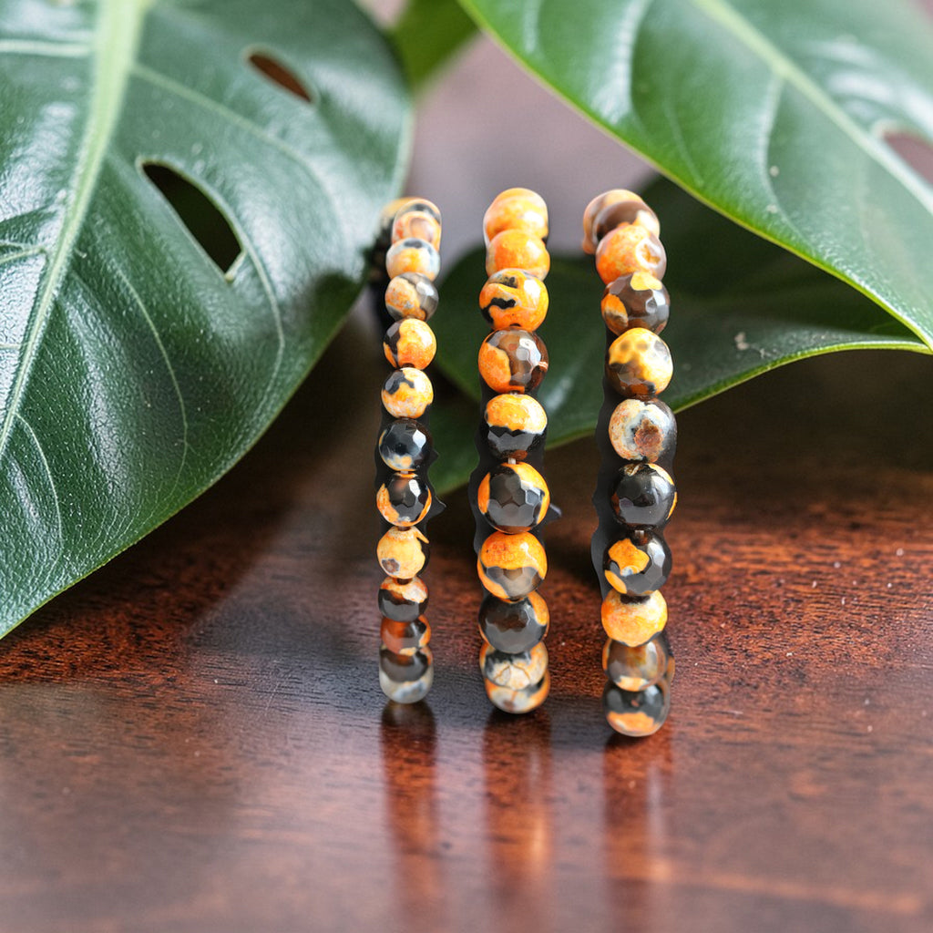 Bracelet Jaspe Bourdon (Bumblebee) Naturel elastique – Pierre d’Énergie & Motivation