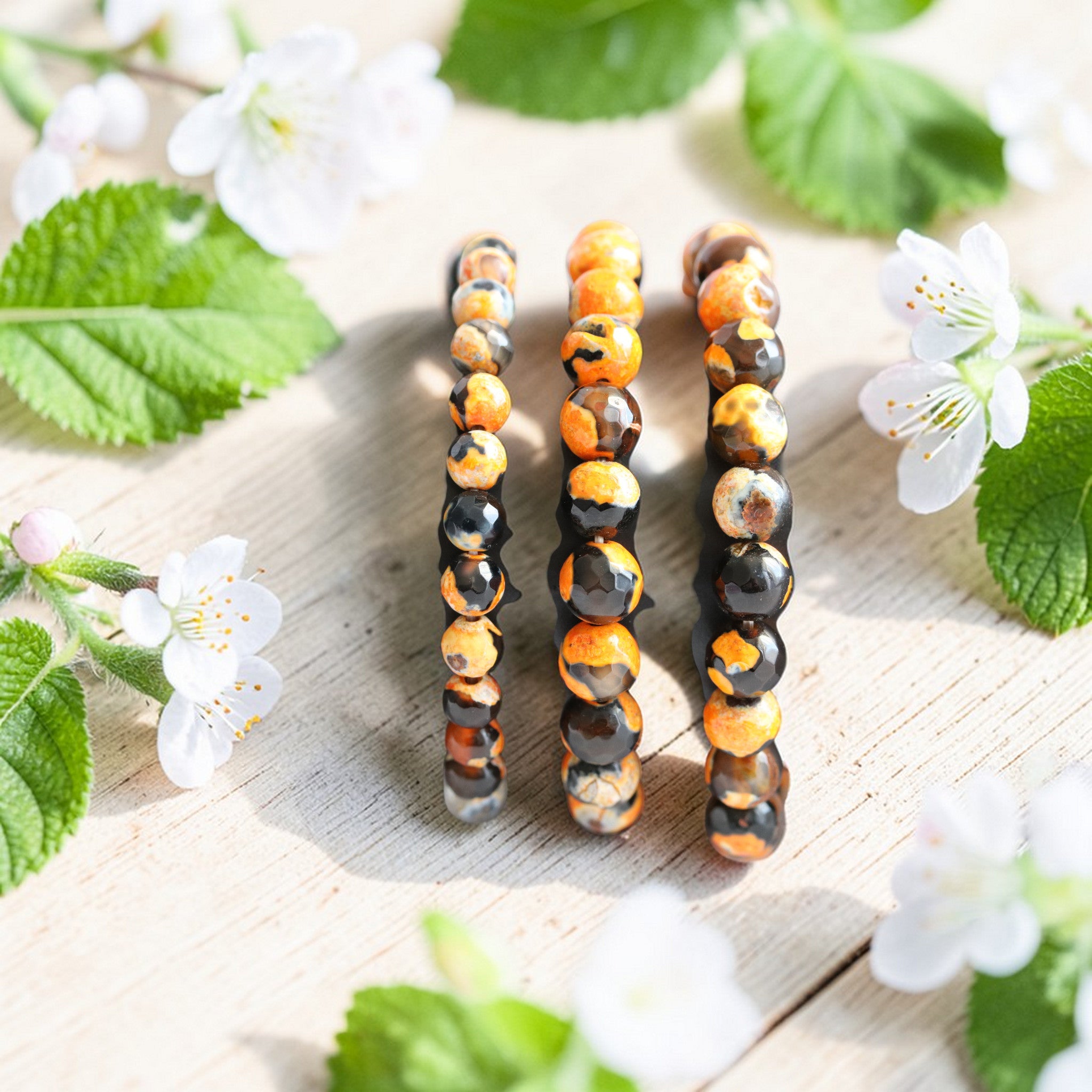 Bracelet Jaspe Bourdon (Bumblebee) Naturel elastique – Pierre d’Énergie & Motivation