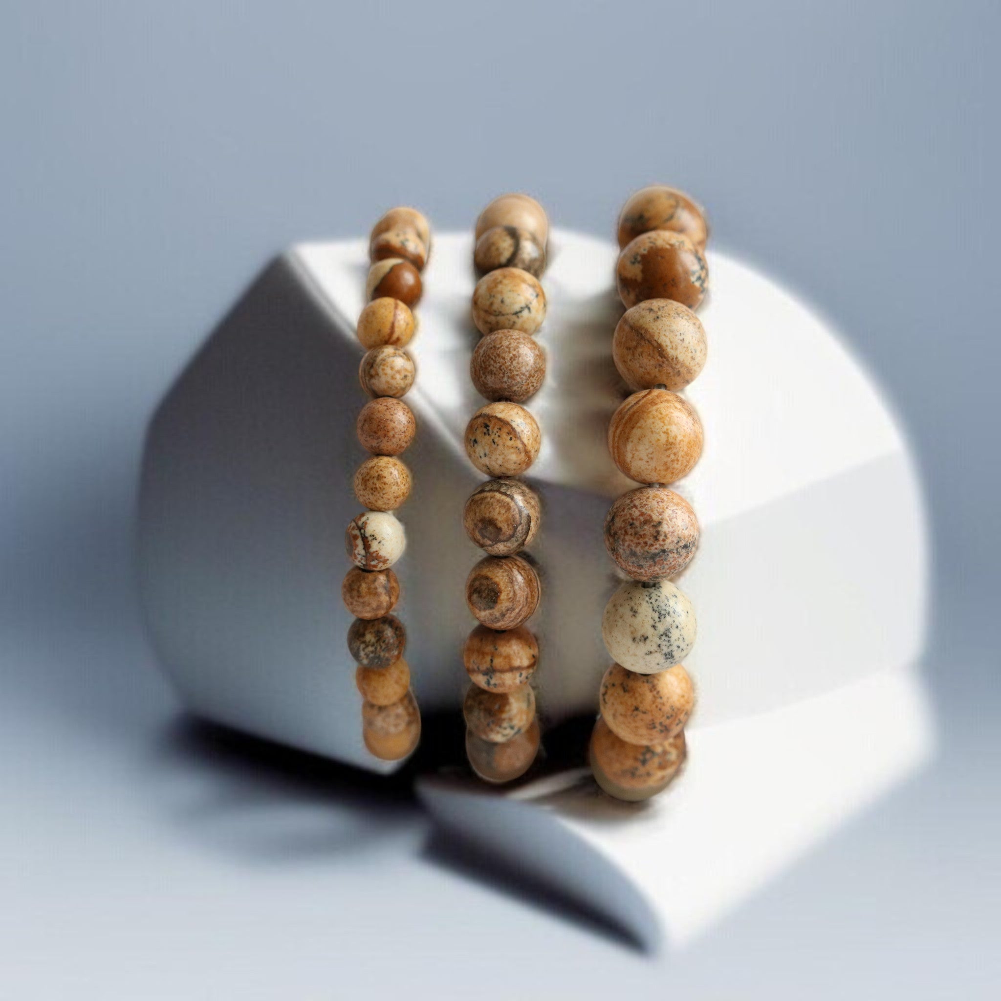 Bracelet Jaspe Paysage – Bracelet Élastique Pierre