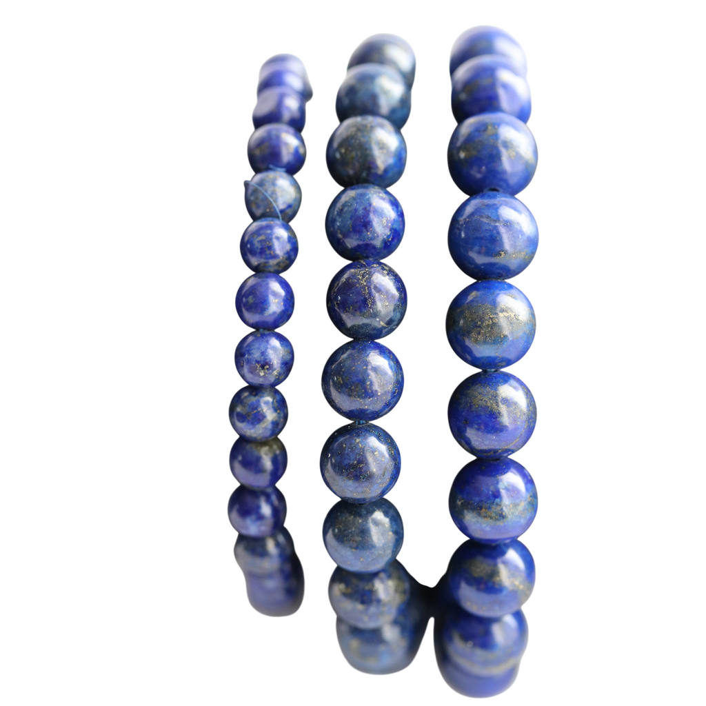 Bracelet Lapis Lazuli – Perles Rondes | Pierre de Sagesse et Communication
