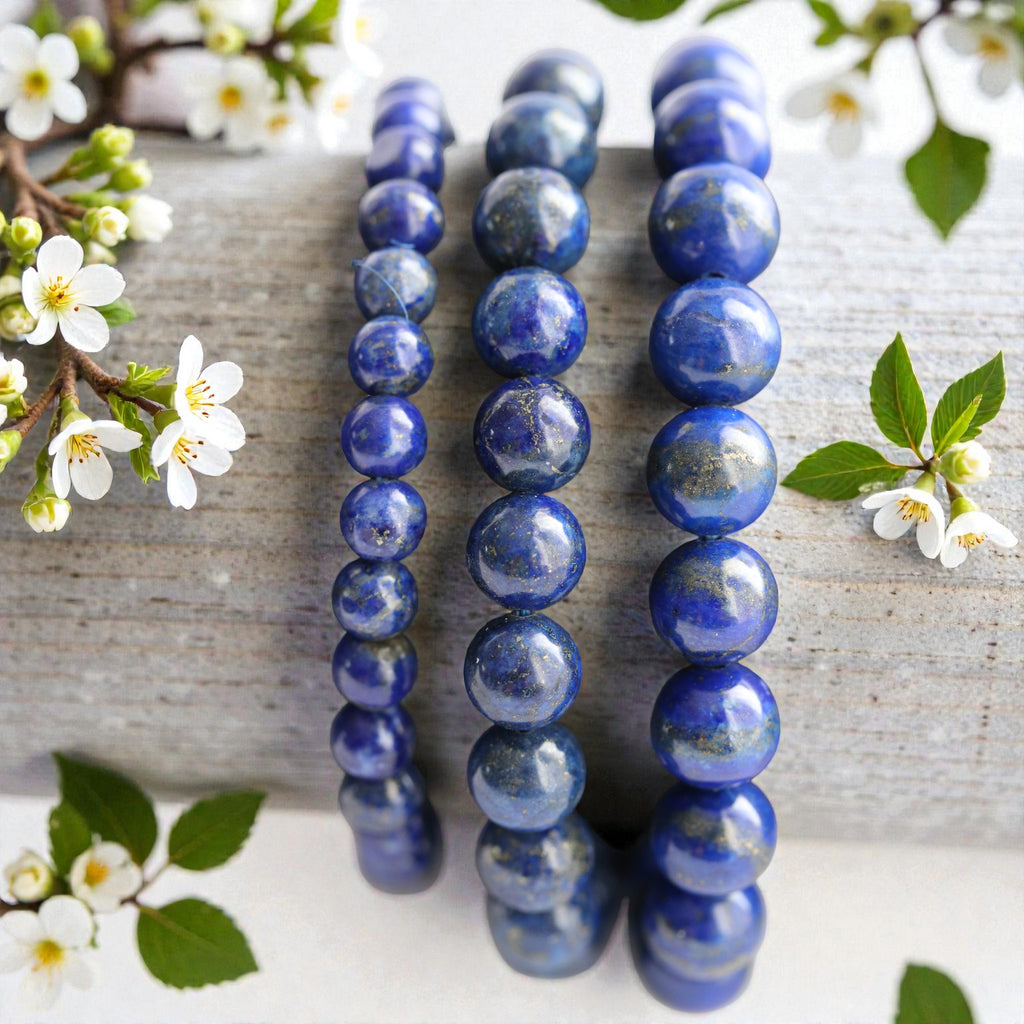 Bracelet Lapis Lazuli – Perles Rondes | Pierre de Sagesse et Communication