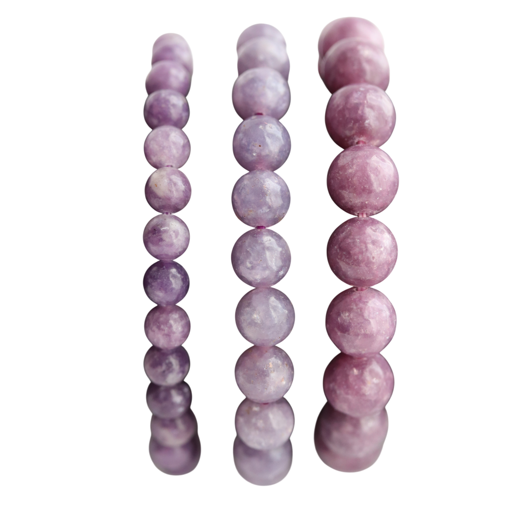 Bracelet Lépidolite en Pierre – Bracelet Élastique Anti-Stress & Sérénité