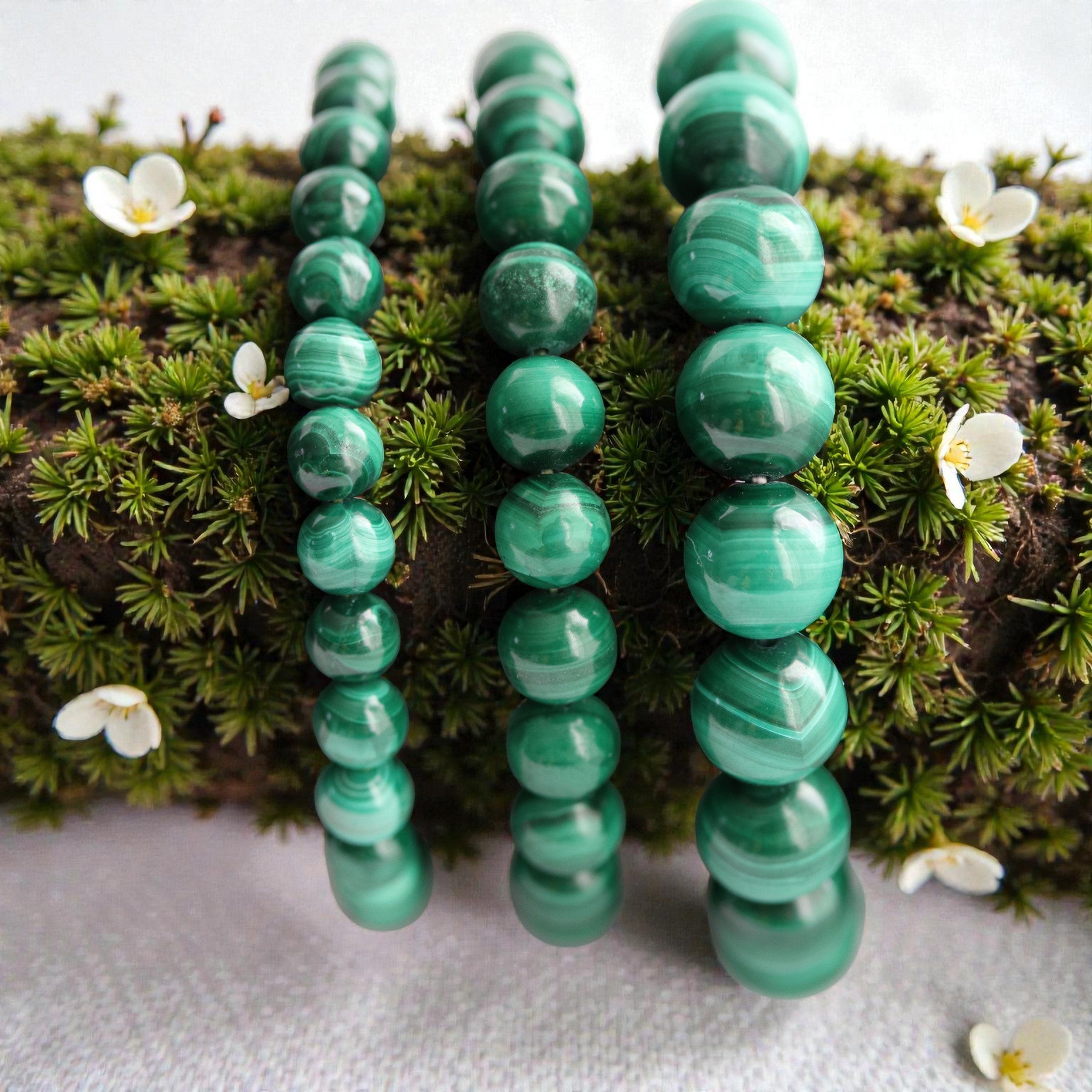 Bracelet Malachite en Pierre – Bracelet Élastique Protection & Énergie Positive