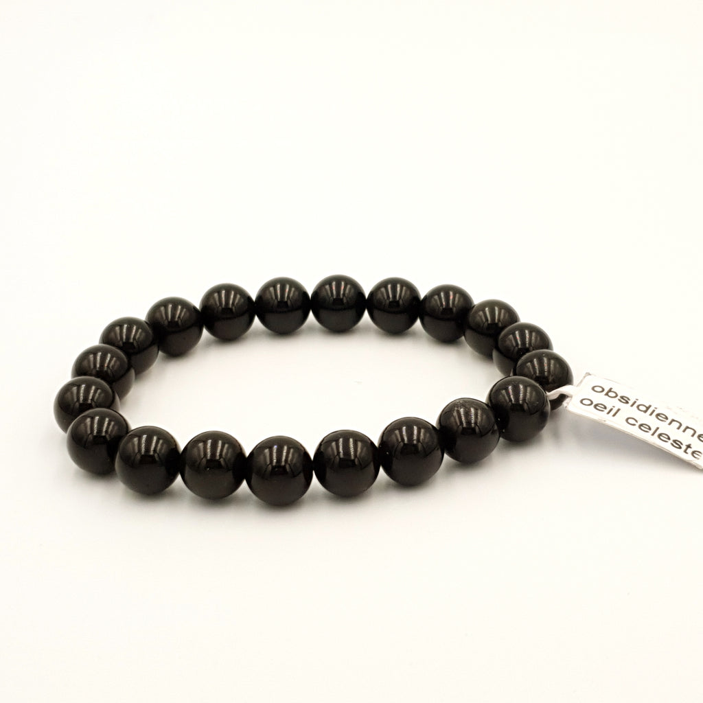 Bracelet Obsidienne Oeil Céleste | Pierre Protection Intuition