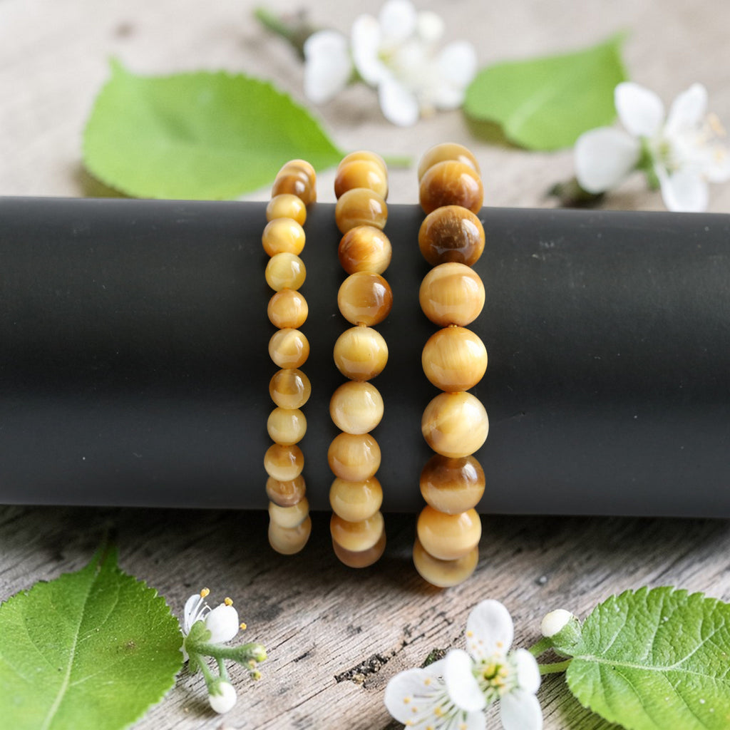 Bracelet Œil de Tigre Doré – Pierre de Protection & Confiance