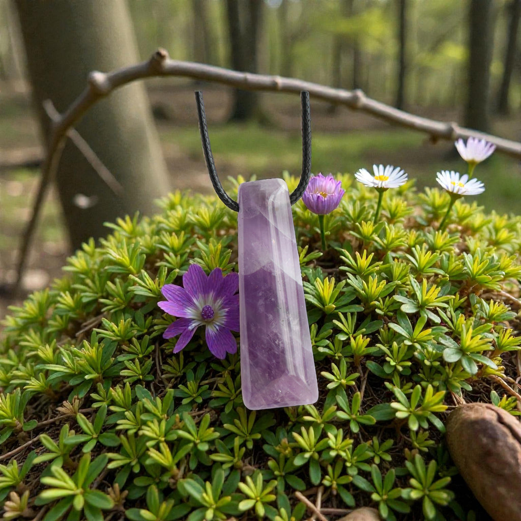 Pendentif Améthyste Chevron – Collier Pierre Violette Protection & Sérénité