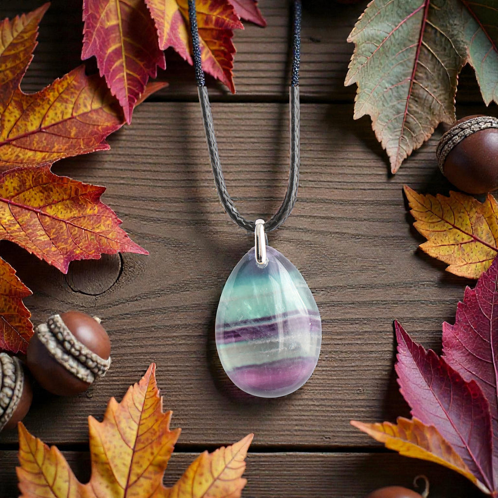 Pendentif Fluorine Goutte – Collier Pierre Clarté & Équilibre