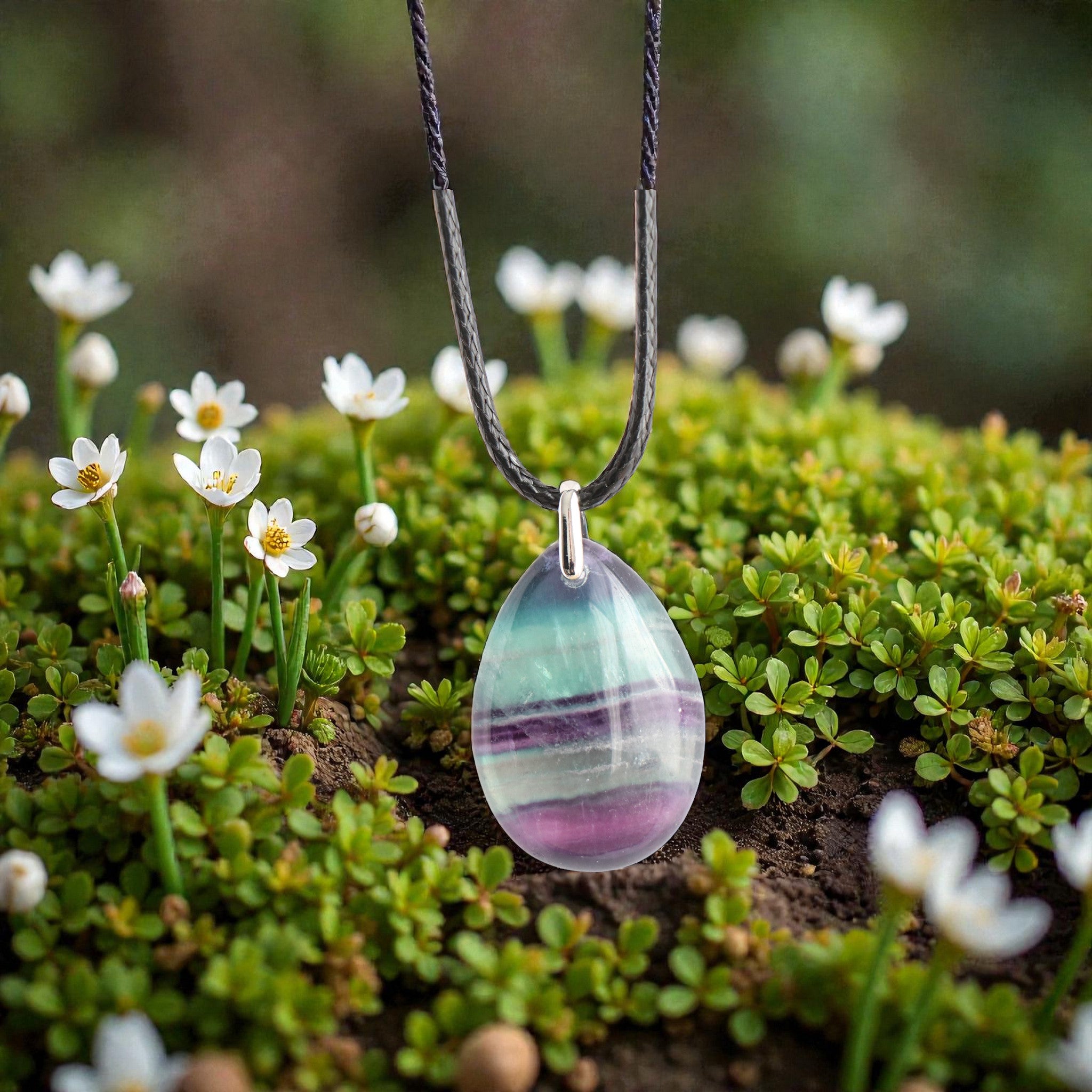 Pendentif Fluorine Goutte – Collier Pierre Clarté & Équilibre