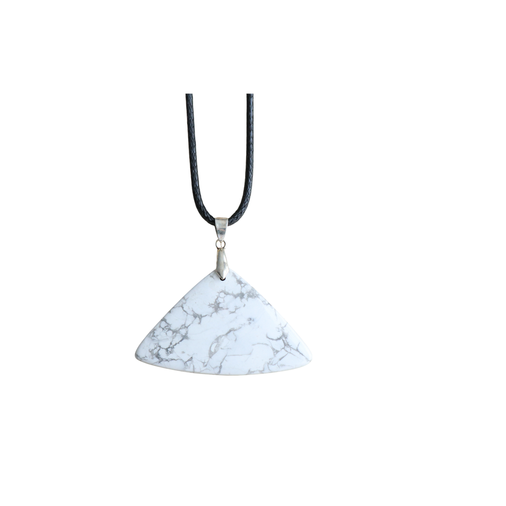 Pendentif Triangle Howlite | Pierre Blanche Calme Apaisement