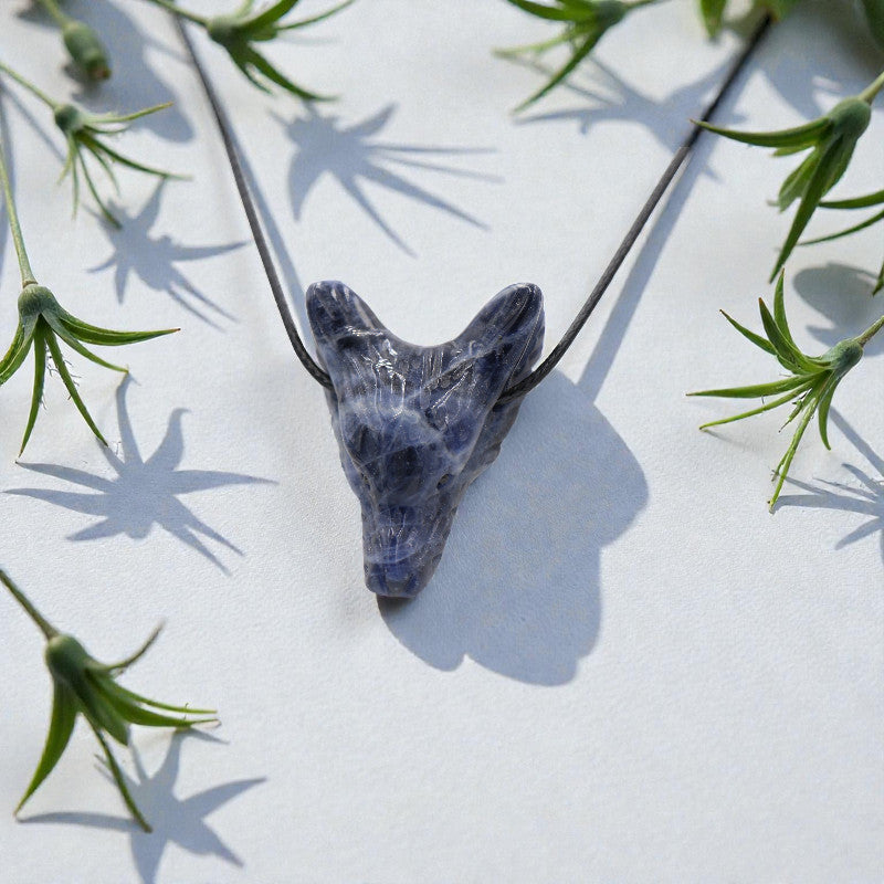 Pendentif Sodalite tête de loup