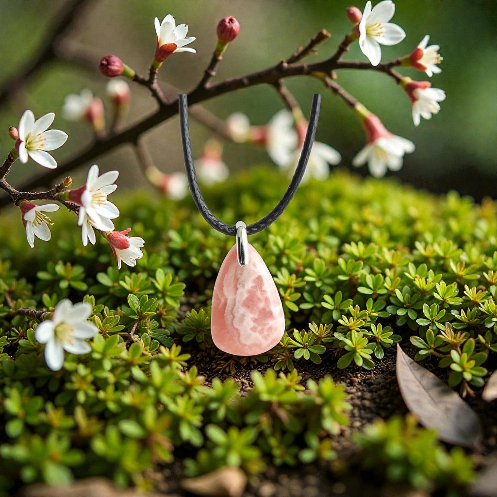 Pendentif Rhodochrosite | Pierre Rose Amour Douceur Cœur