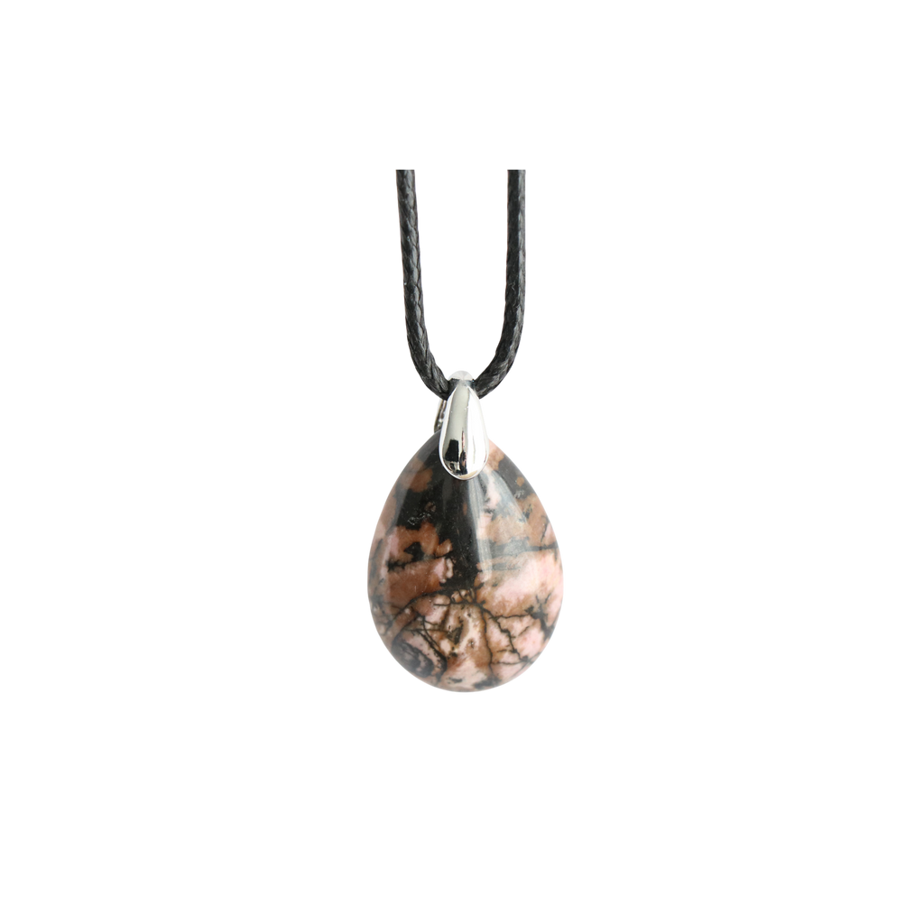 Pendentif Rhodonite Goutte – Pierre Rose Harmonie & Équilibre Émotionnel
