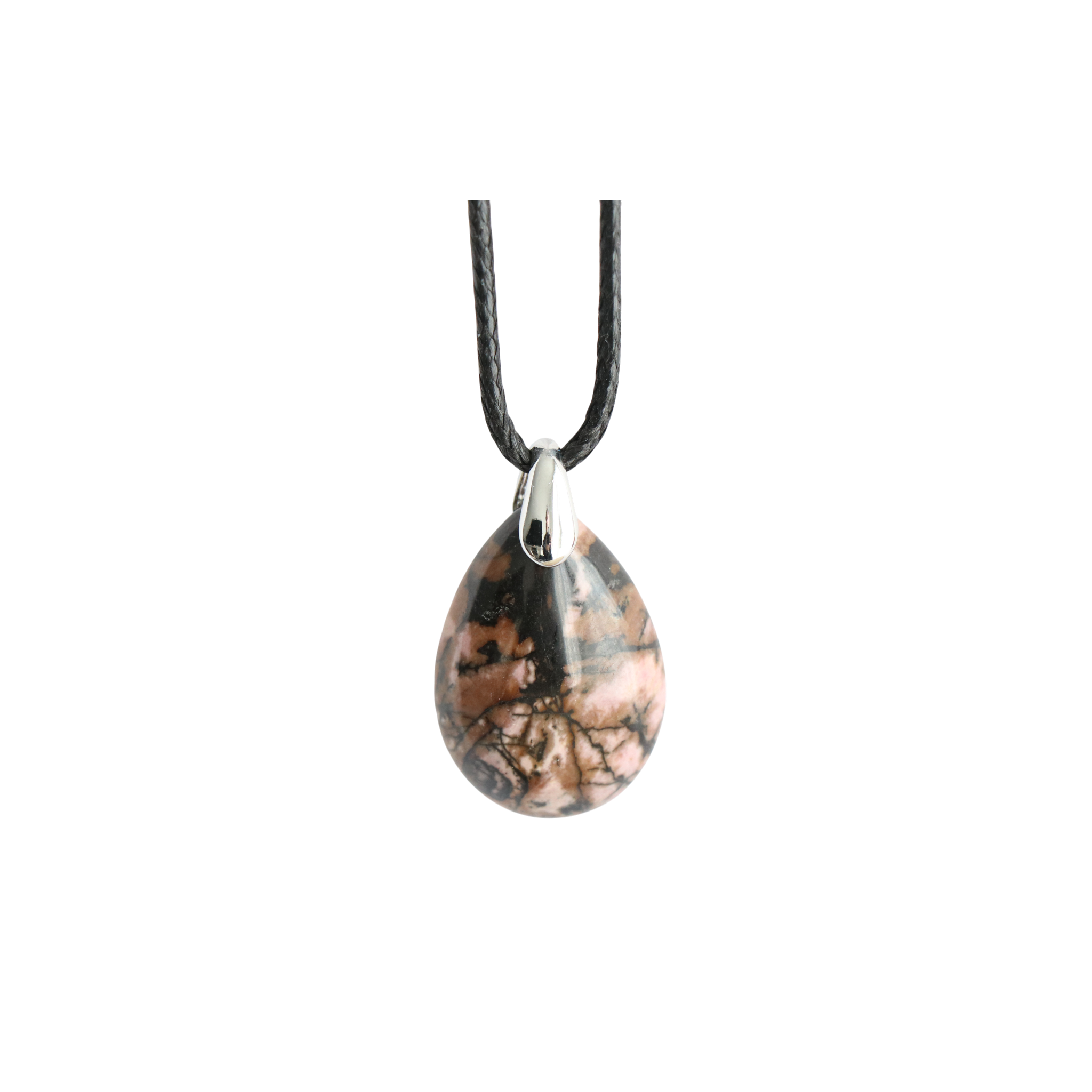 Pendentif Rhodonite Goutte – Pierre Rose Harmonie & Équilibre Émotionnel