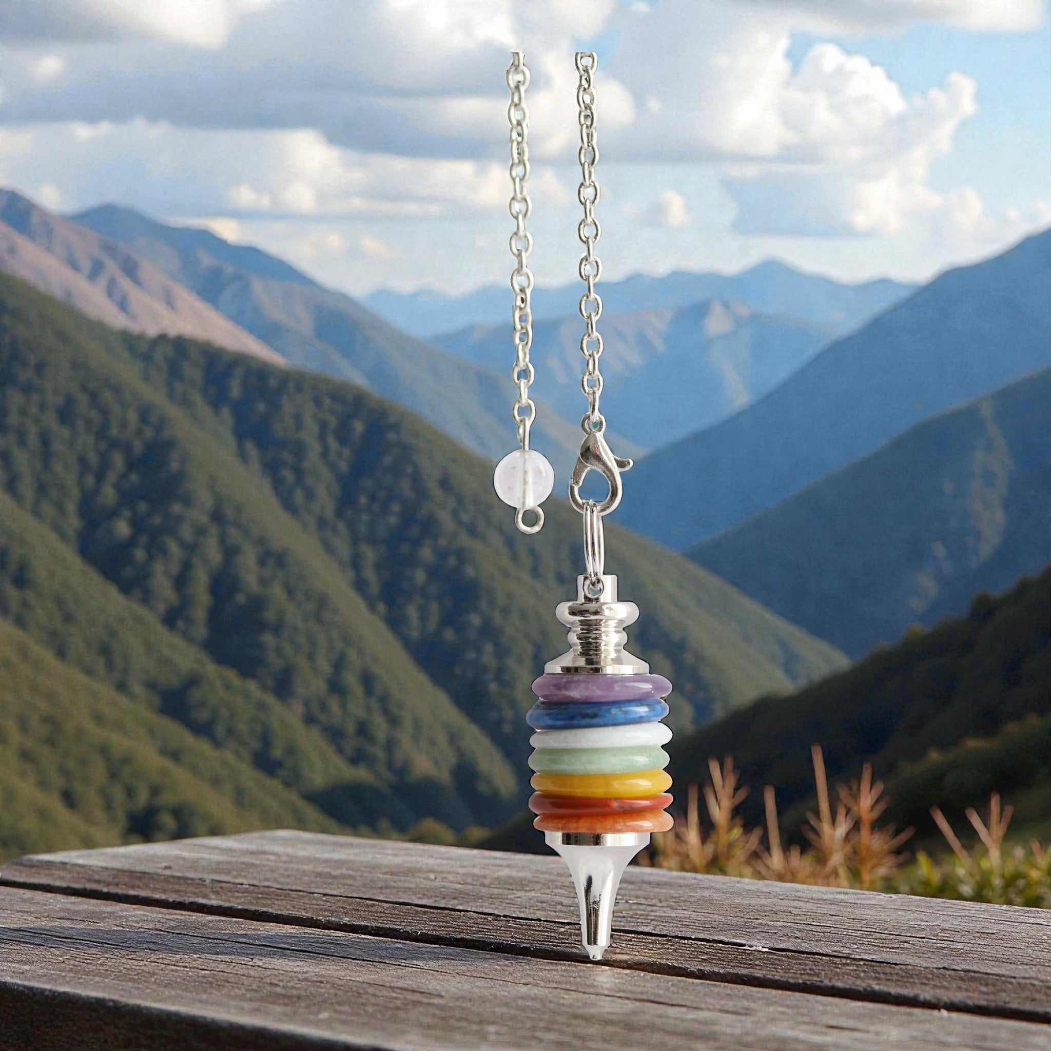 Pendule 7 Chakras en Pierres – Harmonisez vos énergies