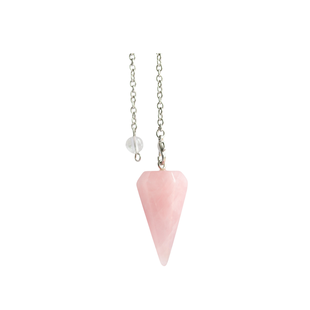 Pendule Hexagonal en Quartz Rose – Pendule Divinatoire radiesthésie
