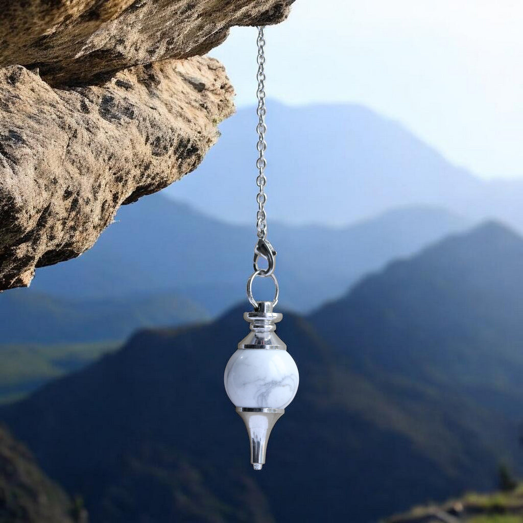 Pendule Séphoroton en Howlite – Pendule de Radiesthésie