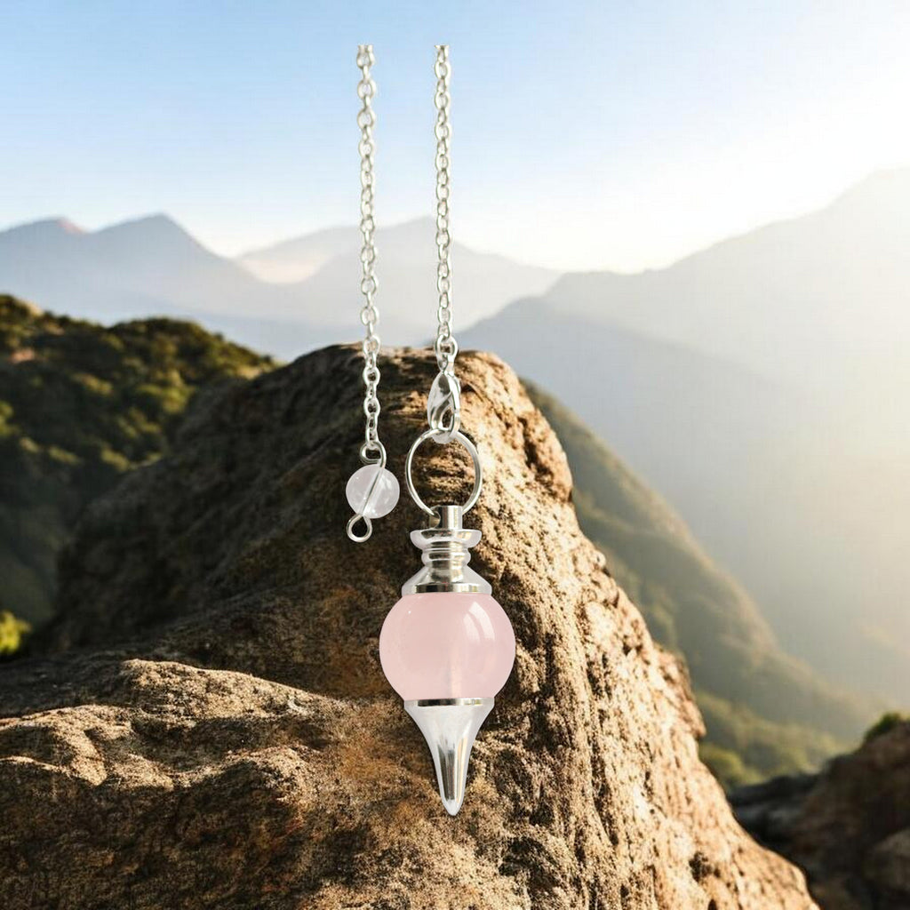 Pendule Séphoroton en Quartz Rose – Pendule de Radiesthésie
